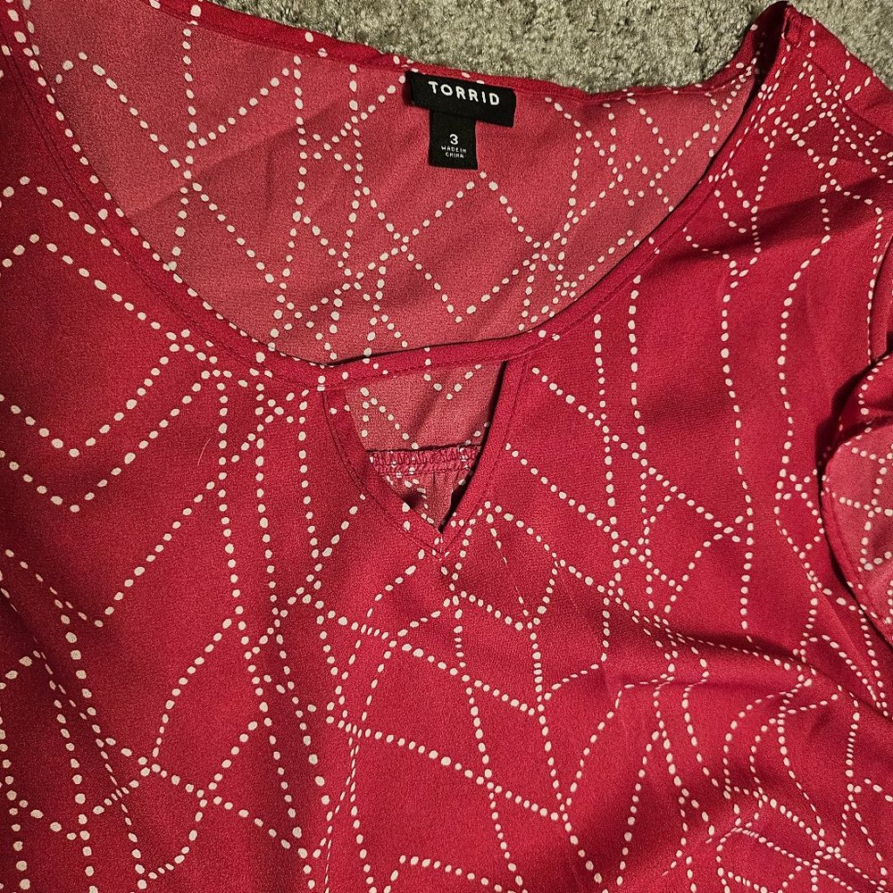 Torrid Pink Geometric Blouse